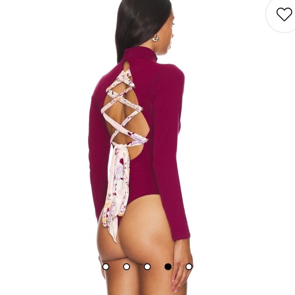 Free people Revolve FP Intimately Straps In The Back Bodysuit Wine Red Pink - Picture 4 of 16